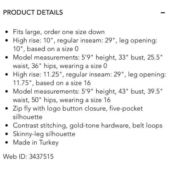 Good American Good Legs Skinny Jeans High Rise Dark Wash Size 2 / 26 - Picture 6 of 9